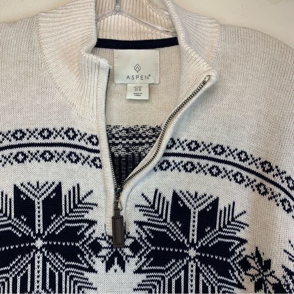 Men’s Fair Isle 1/4 Zip Aspen Sweater- Sz M - Picture 5 of 15
